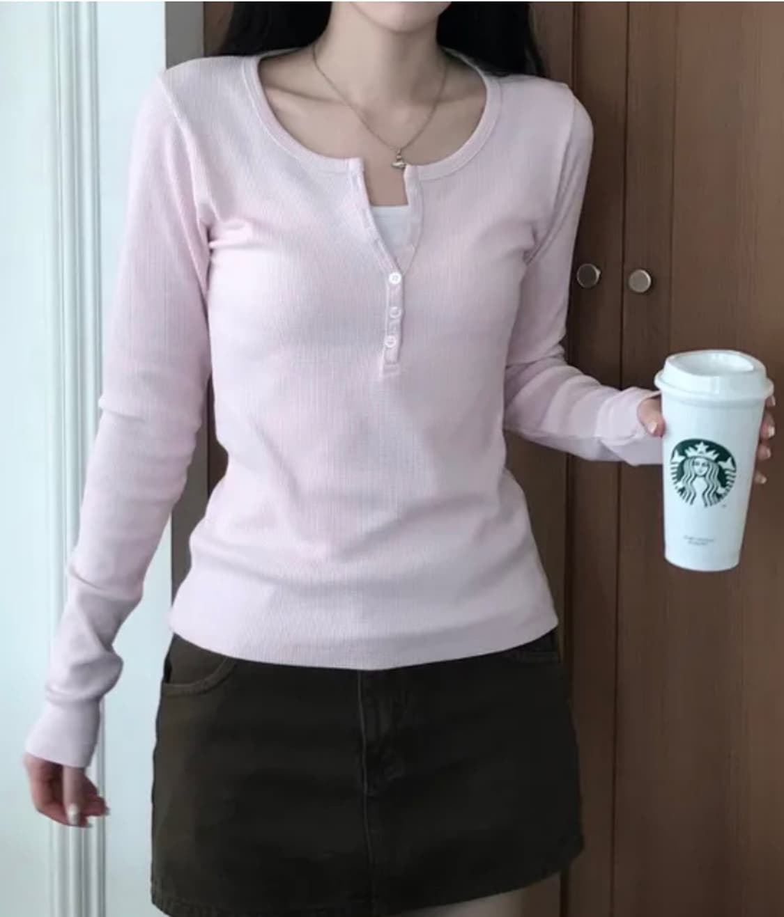 브랜디멜빌st 헨리넥 연핑크 긴팔티 상품이미지2