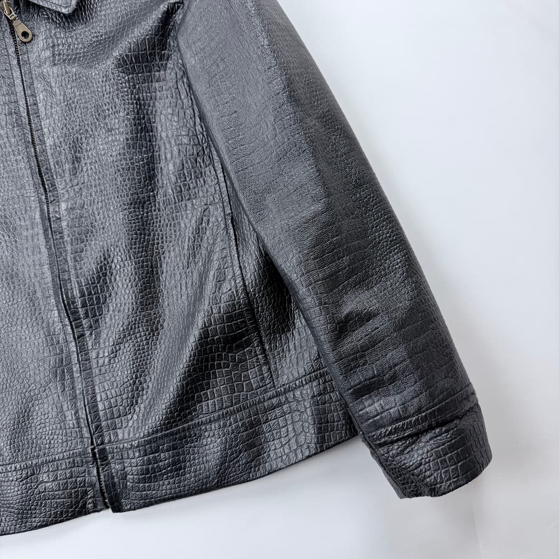 알프레도 베르사체 악어가죽 패턴 가죽 자켓 상품이미지4