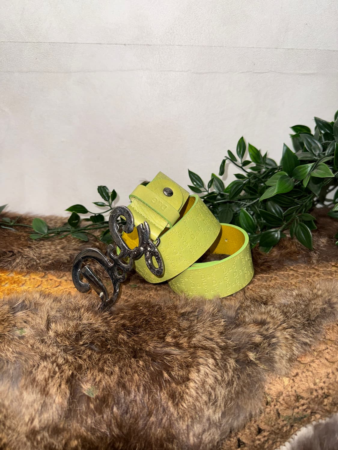 Dolce & Gabbana lime logo buckle belt 상품이미지1