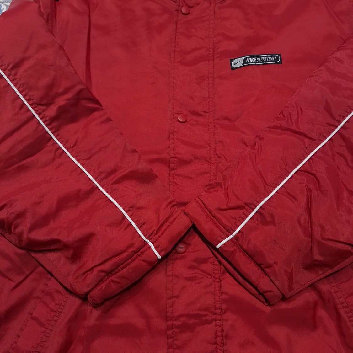 나이키 배스킷볼 00s 레드 블랙 화이트 라이닝 올드스쿨 벤치자켓 돕바 상품이미지5