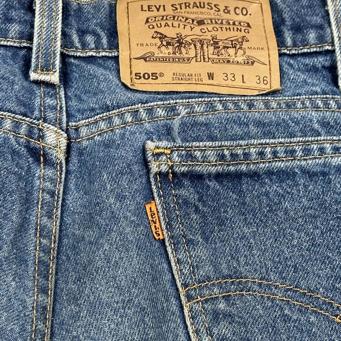 32 90s USA 리바이스 505 오리지널 스트레이트 데님팬츠 상품이미지8