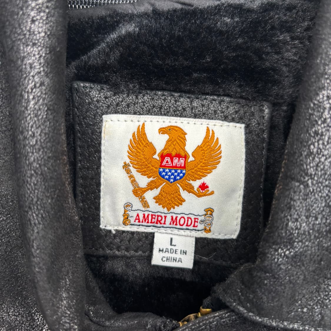 Ameri Mode 이글패치 블랙 레더 자켓 L 상품이미지7