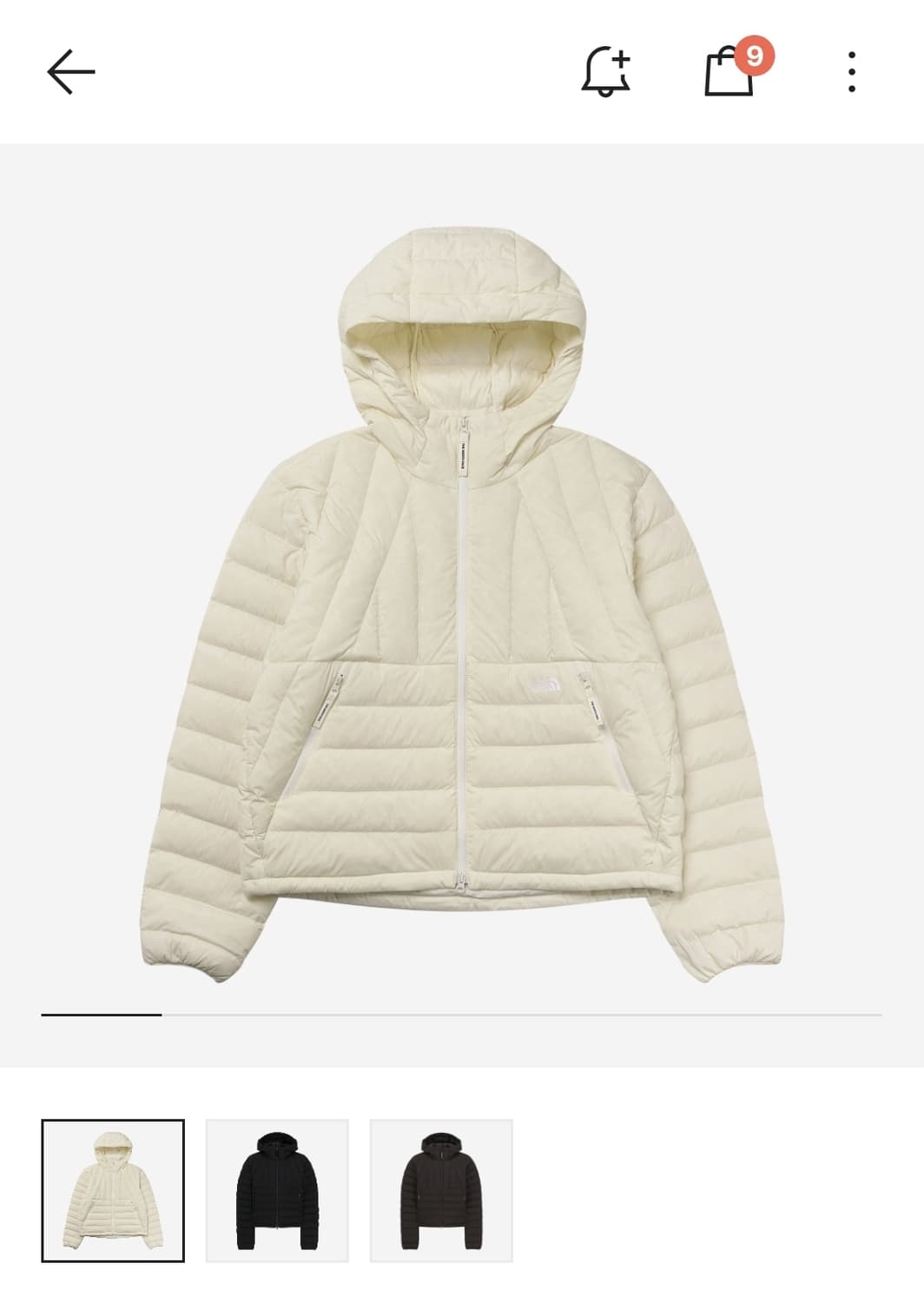 노스페이스 코어라인 다운 자켓 크림 M 새상품 상품이미지1