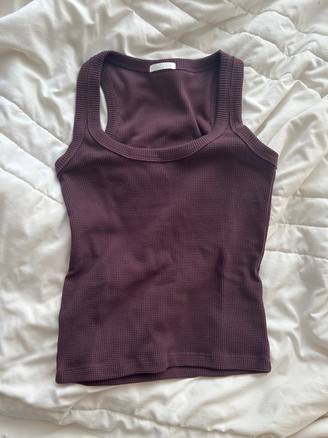 샌드릭 LINE.01 waffle tank top (버건디) 상품이미지3