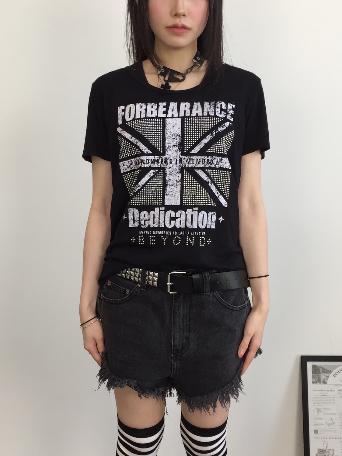 Jpn Y2k Union Jack Studded Graphic Tee 상품이미지2