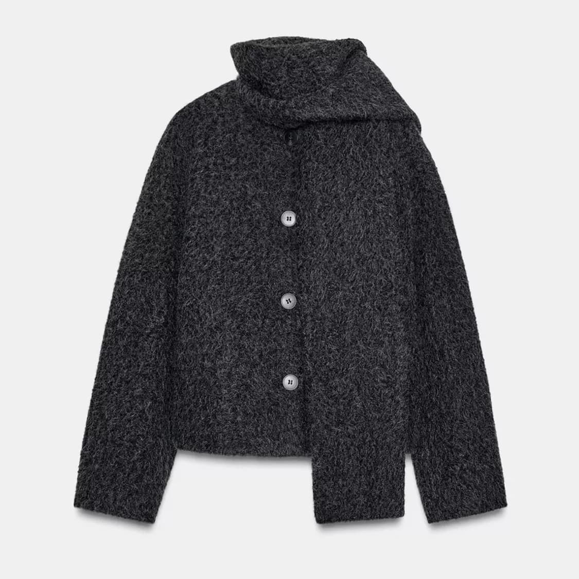 ZARA 자라 부클 스카프 쇼트 코트 상품이미지7