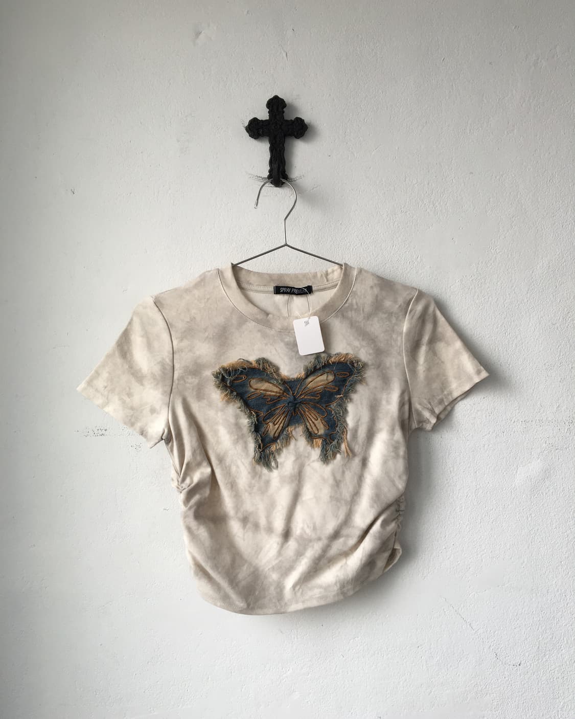 Side shirring printing t shirt 상품이미지1