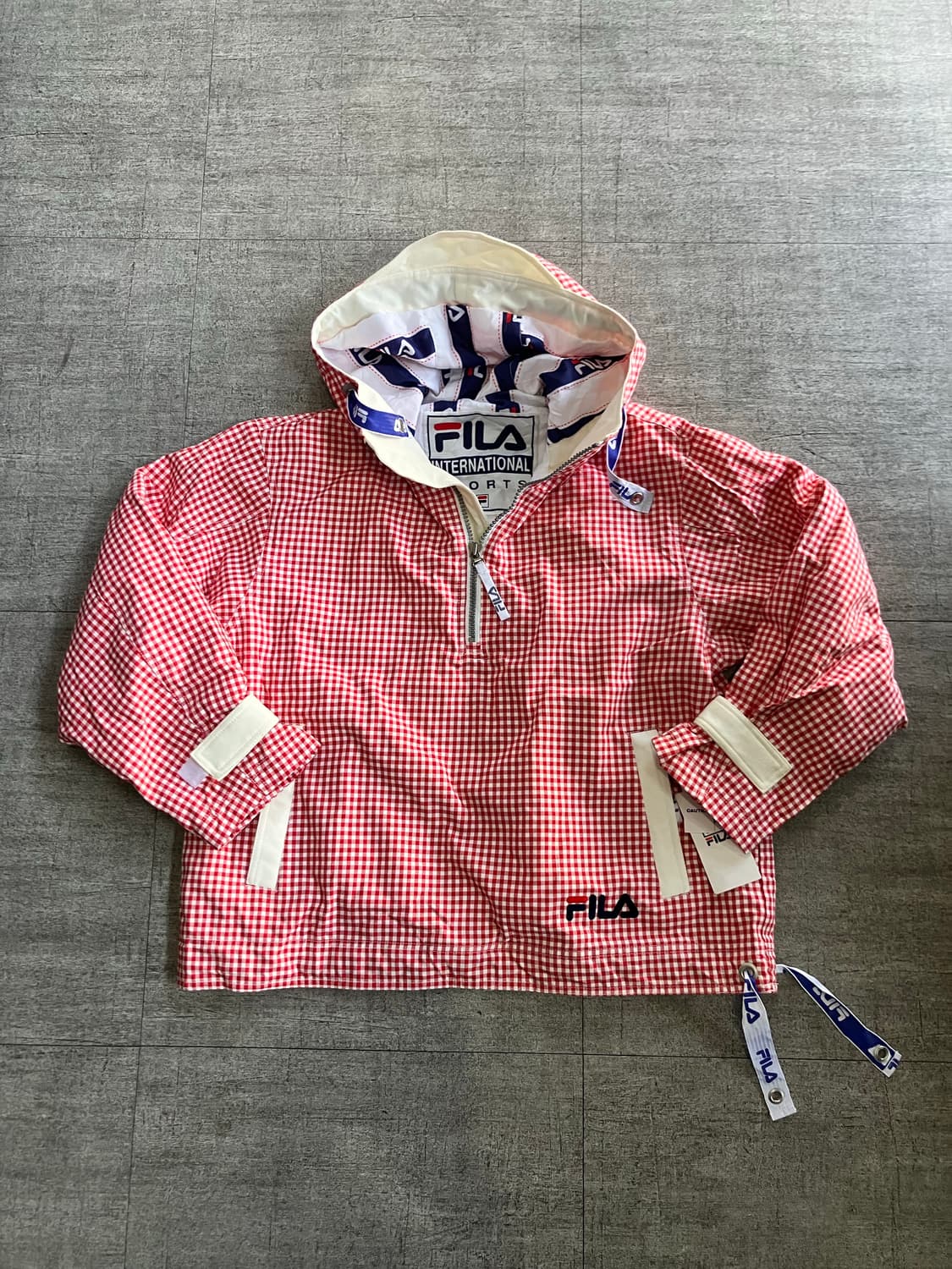 Fila 휠라 올드스쿨스트릿 혁오풍 타탄체크 대대장 봄버후드자켓 상품이미지1