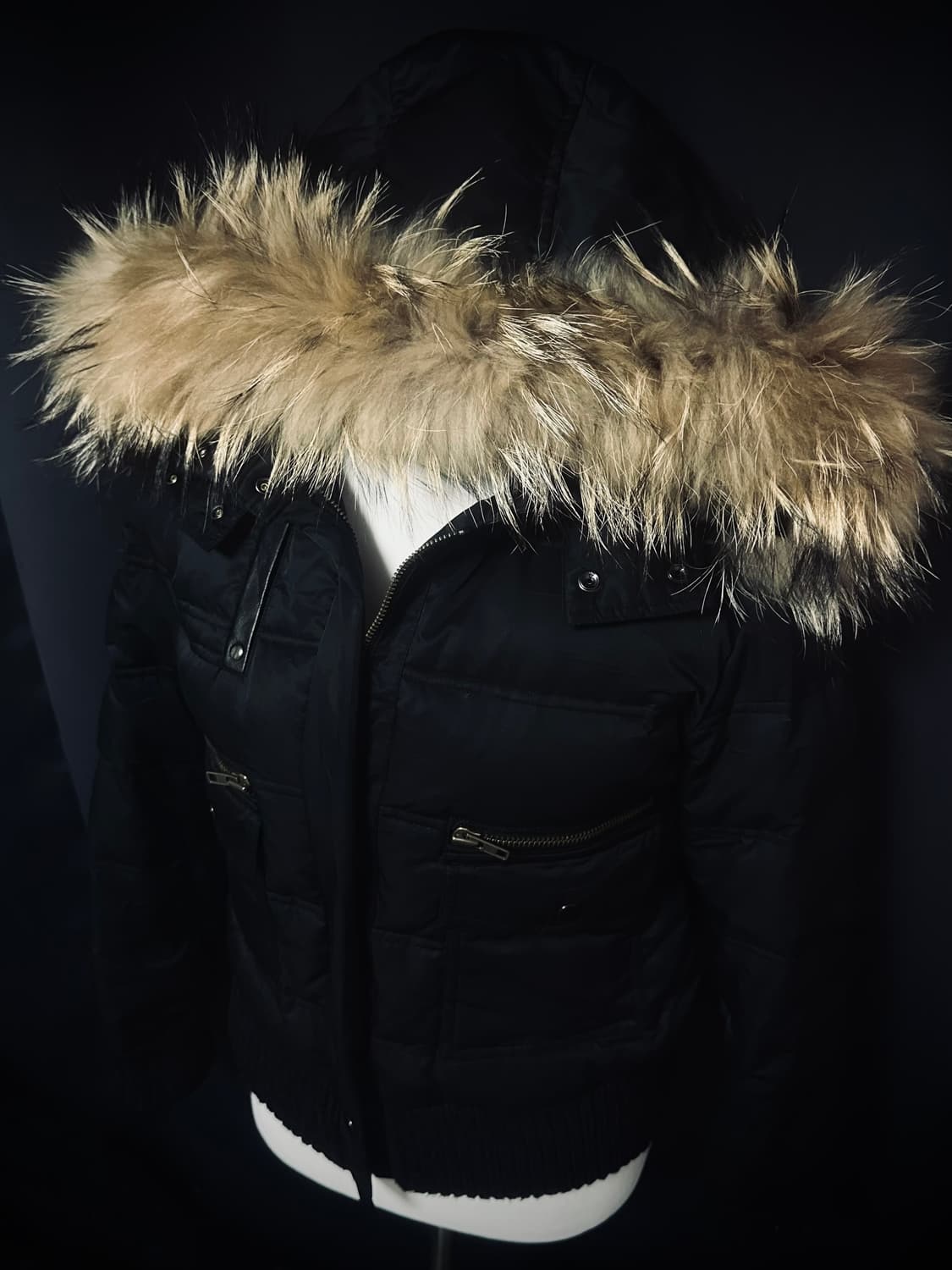 울프죠 라쿤퍼 하이넥 패딩 상품이미지1