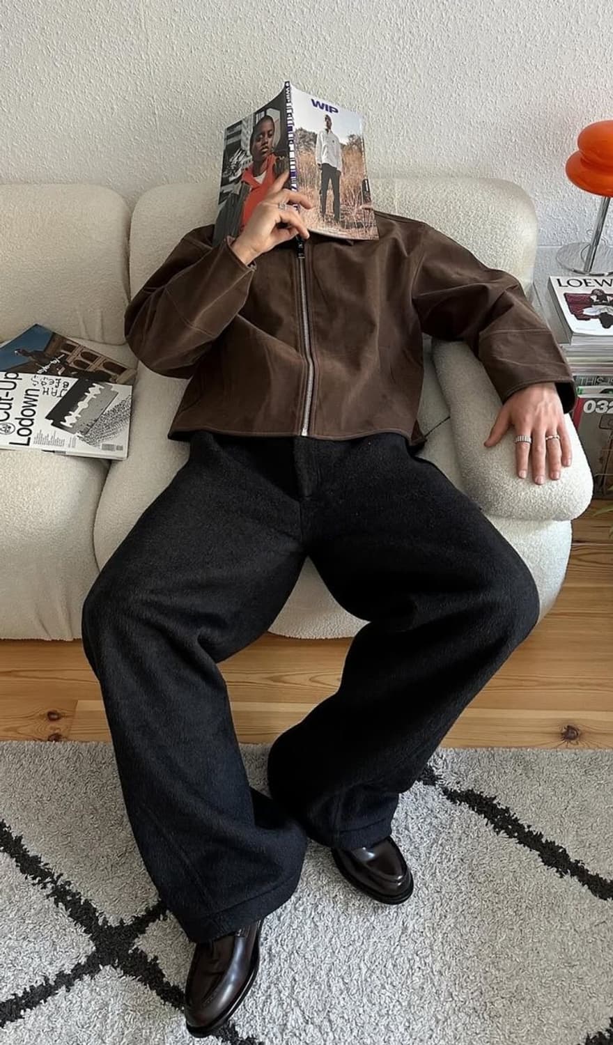 빈티지-입생로랑(YSL) 라이센스 클래식 울 집업 블루종 숏 자켓 상품이미지2