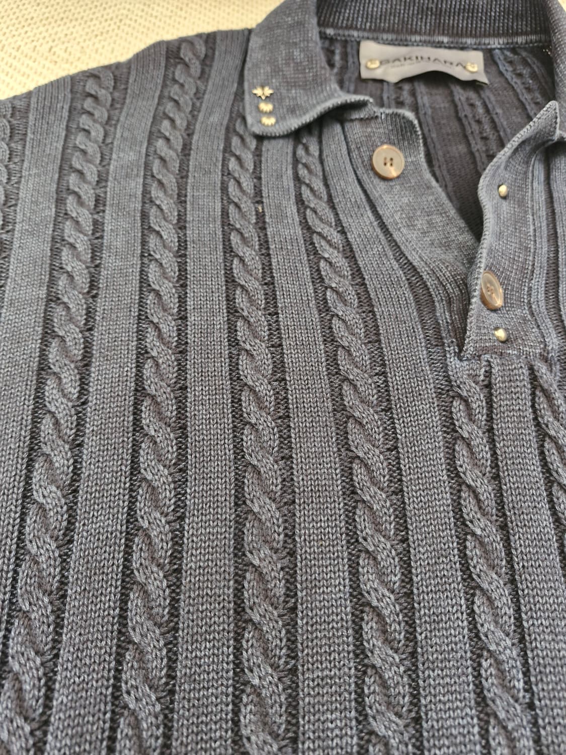 가키하라 웨스턴 워시드 케이블 니트 미착용 상품이미지4