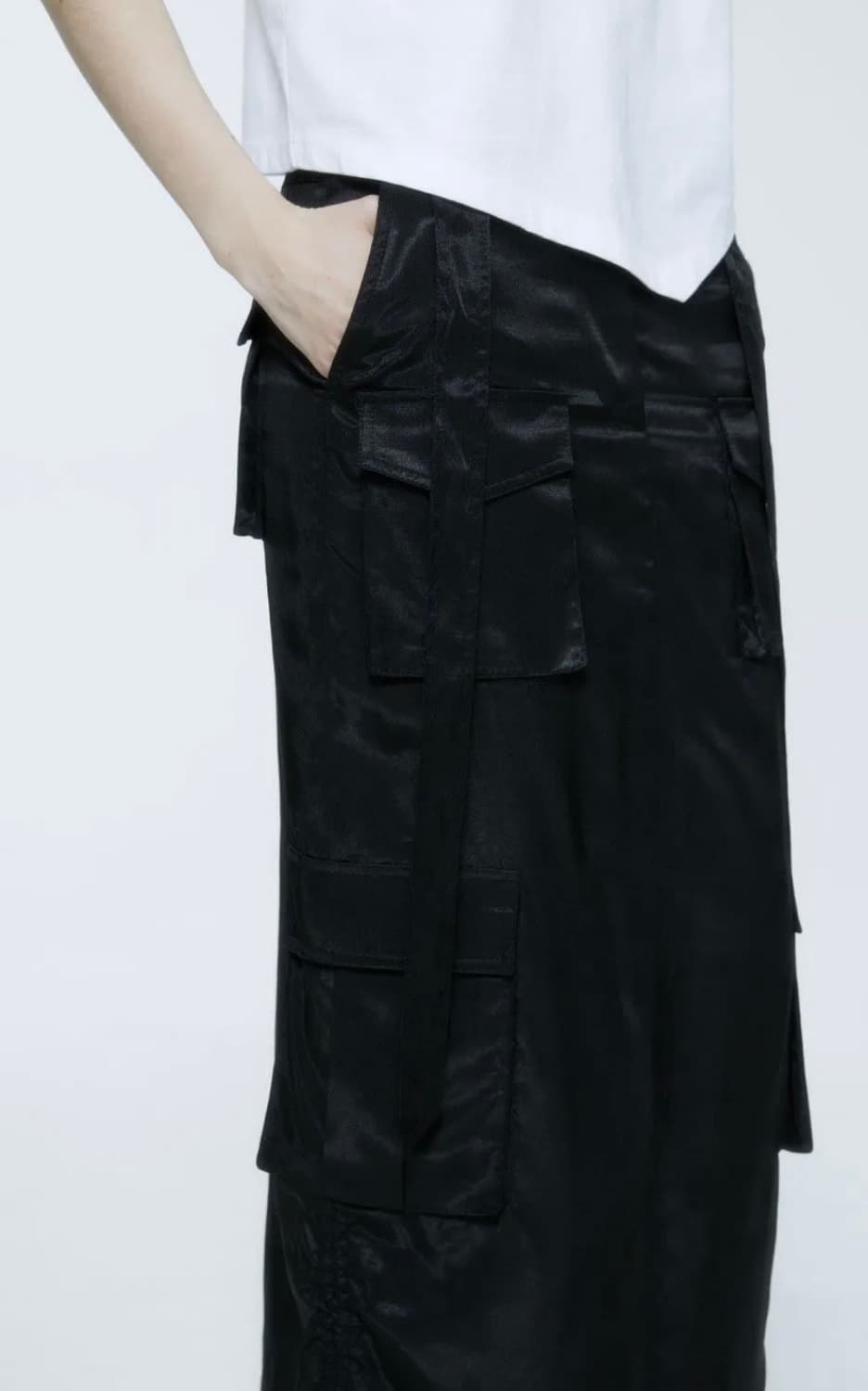 뮤제 세틴 카고 롱스커트 상품이미지3