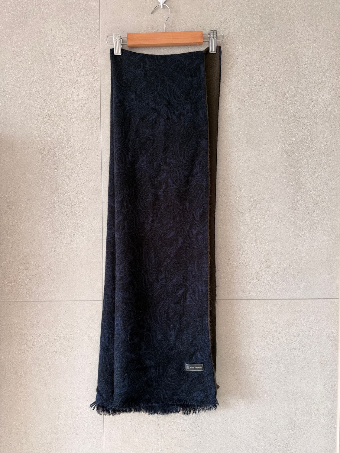 남성 정장 목도리 양면 페이즐리 네이비 브라운 상품이미지3