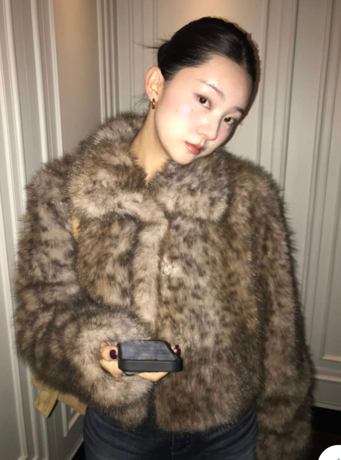 유이니 레오파드 퍼 자켓  상품이미지2