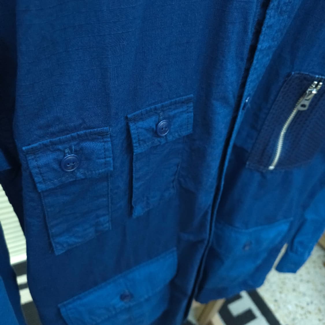 FDMTL Indigo Utility Stand Collar Shirt  상품이미지4