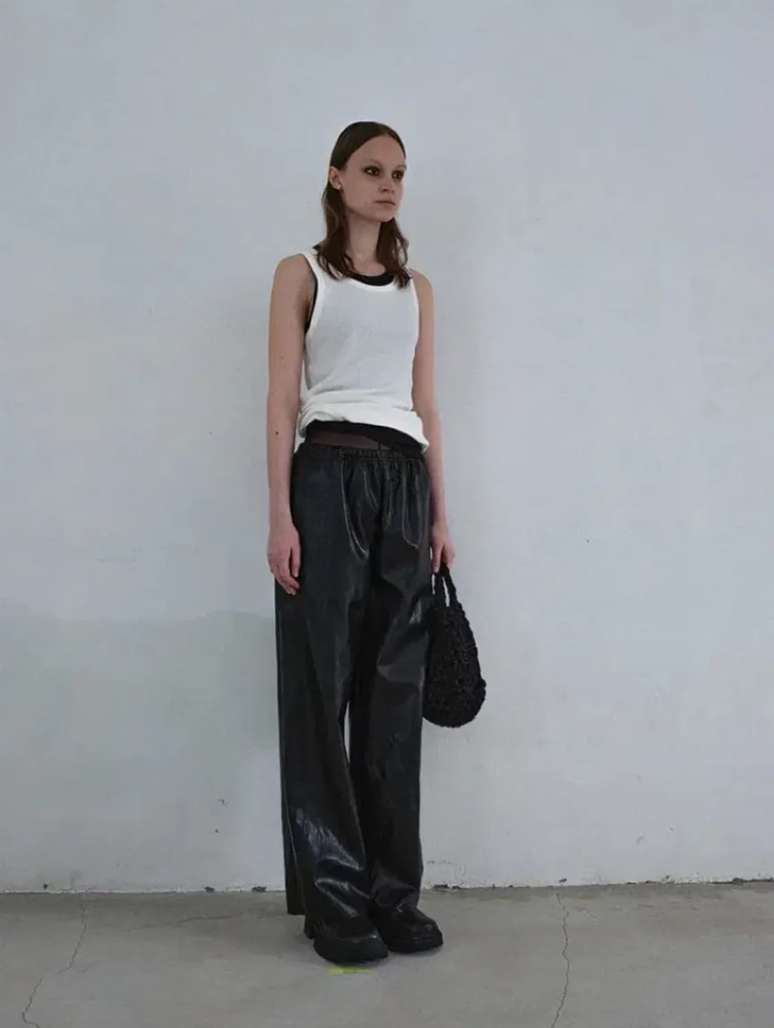낫띵에브리띵 비건레더팬츠  vegan leather pants black 상품이미지4