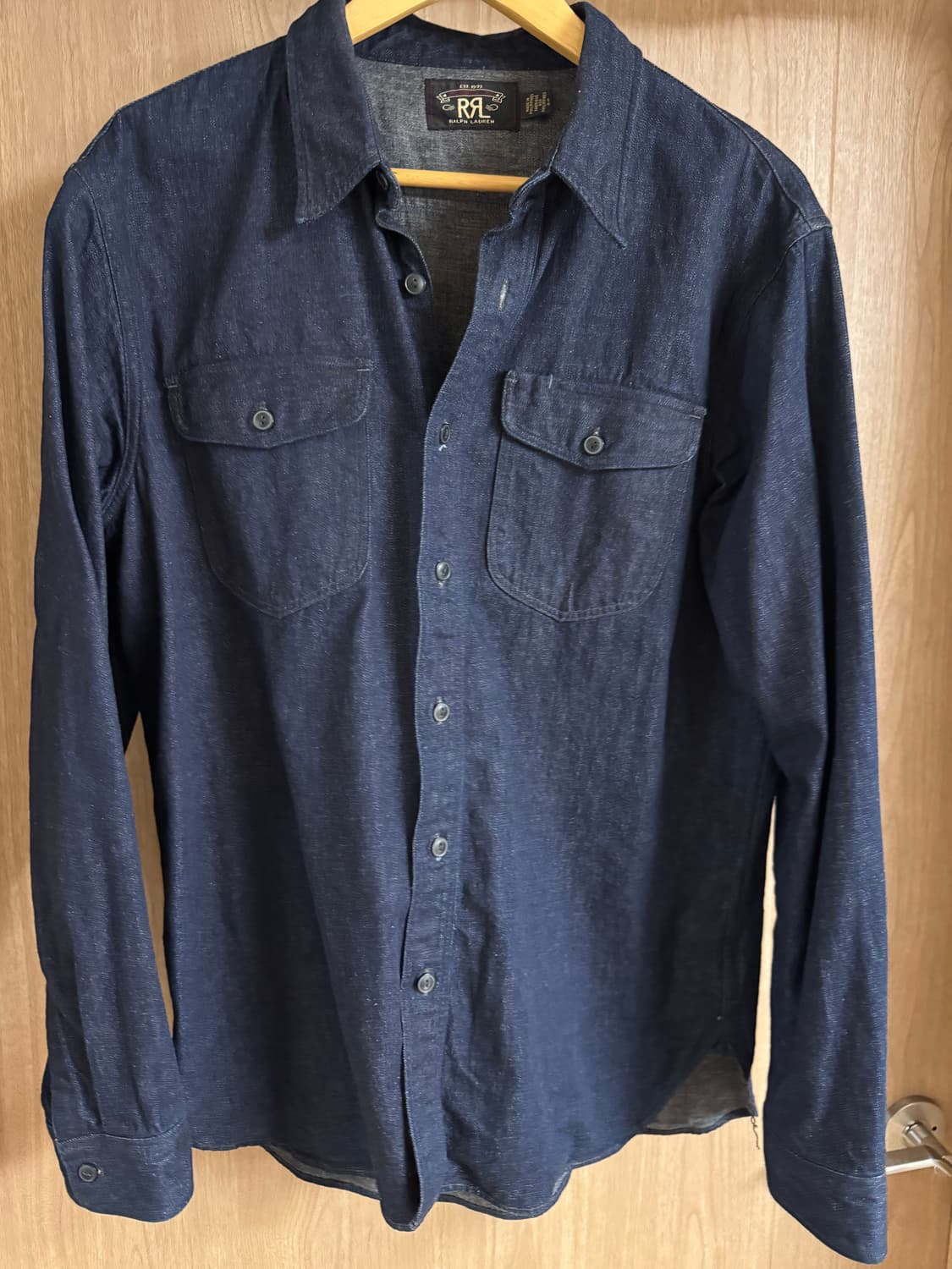 더블알엘(RRL) 인디고 코튼 리넨 데님 워크 셔츠 L사이즈 상품이미지2