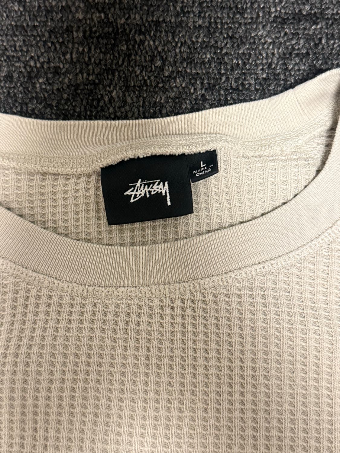 [ L] 스투시 래글런 써멀 롱슬리브 크루 본 상품이미지2