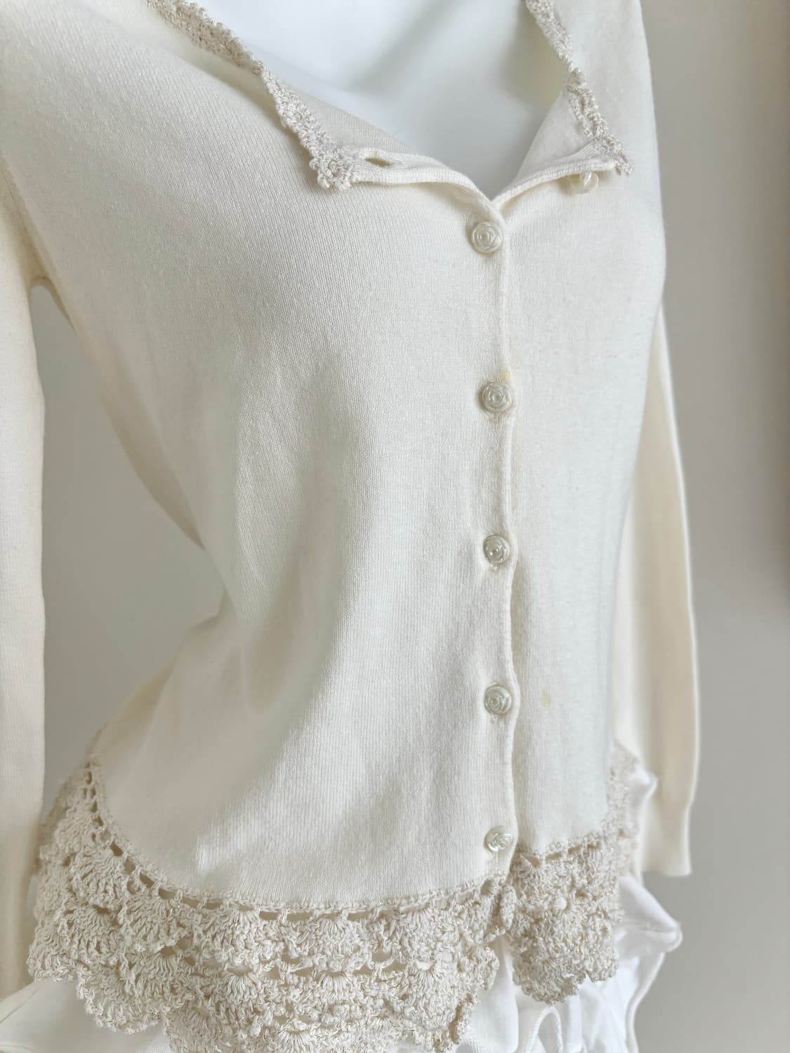 레스트로즈 장미단추 아이보리 로맨틱 가디건 클래식 히메갸루 아가씨 상품이미지4