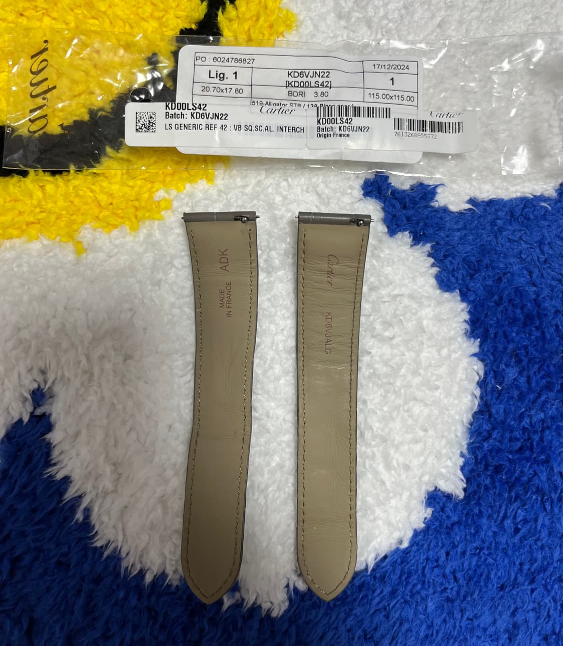 정품) 까르띠에 악어가죽 그레이 스트랩 L사이즈 (디버클용) 상품이미지2
