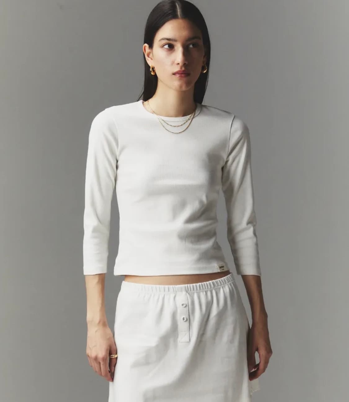 Glowny 글로니 3/4 G CLASSIC TEE (WHITE) 7부  상품이미지1