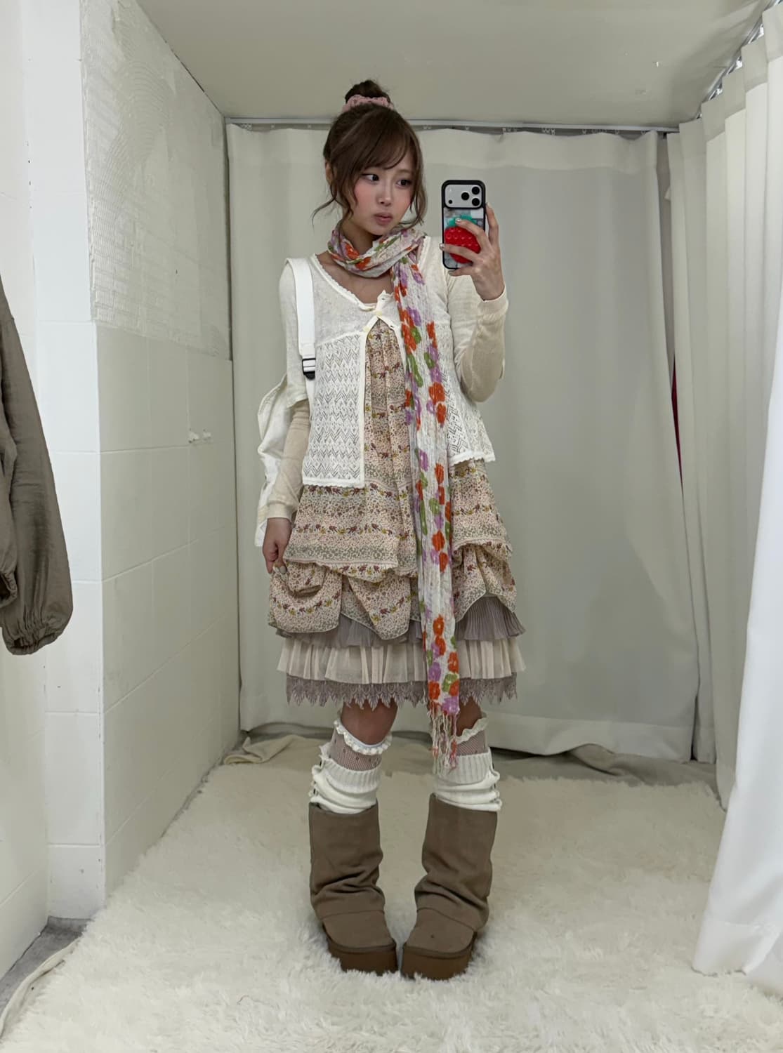 데일리 집업 하구미 잔꽃 원피스 모리걸 봄 코디세트 상품이미지3