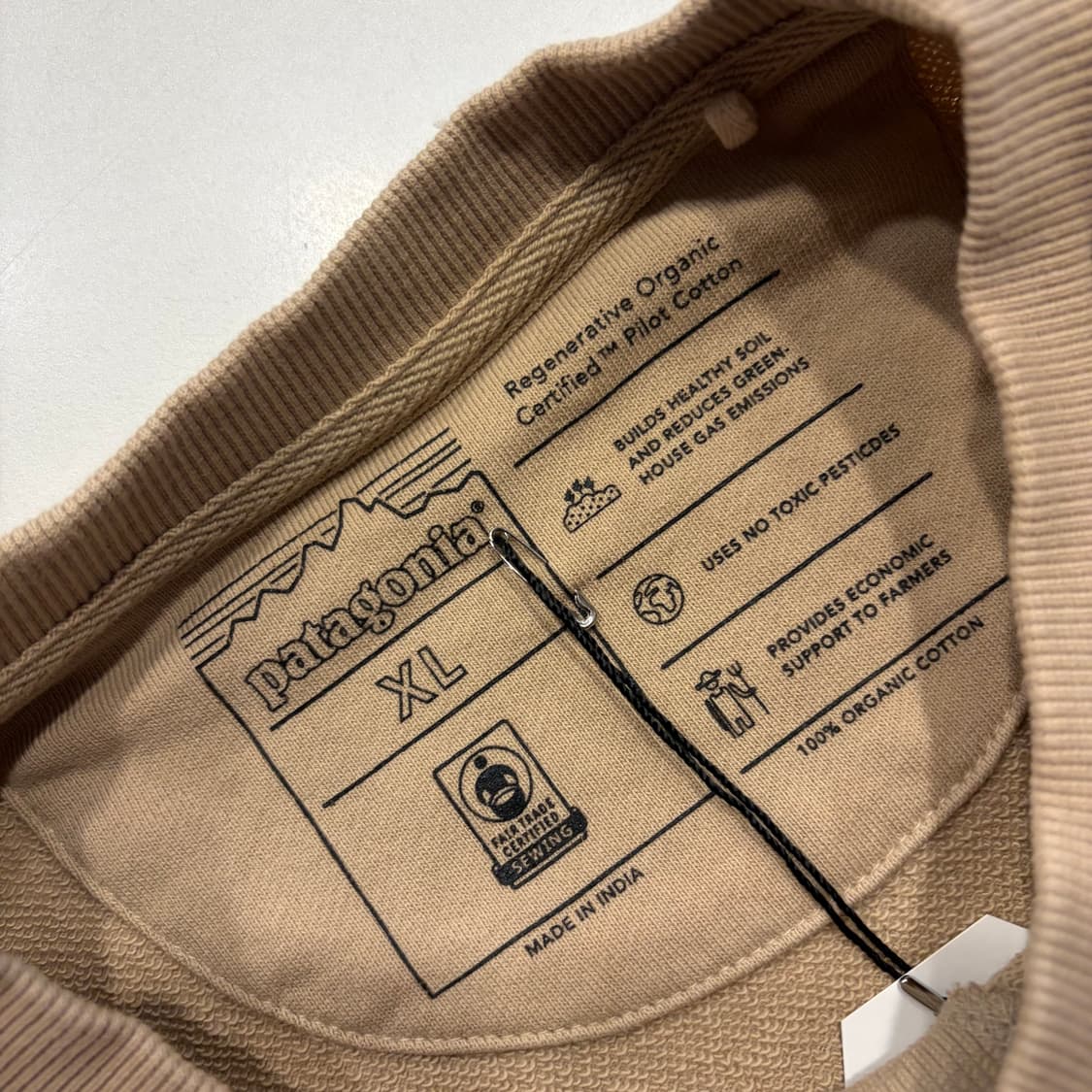 [XL] 파타고니아 맨투맨 티셔츠 베이지 C875 상품이미지5