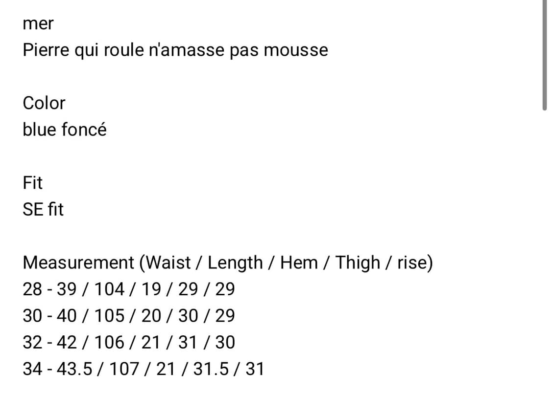 mer bleu fonce SE fit 데님 30사이즈 상품이미지7