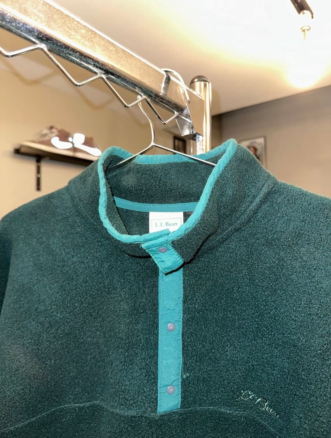 90's LL Bean 4-button green fleecewear 상품이미지3