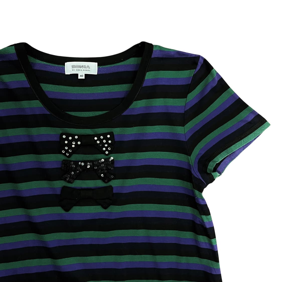 Sonia Rykiel, Plum Stripe Ribbon Top 상품이미지4