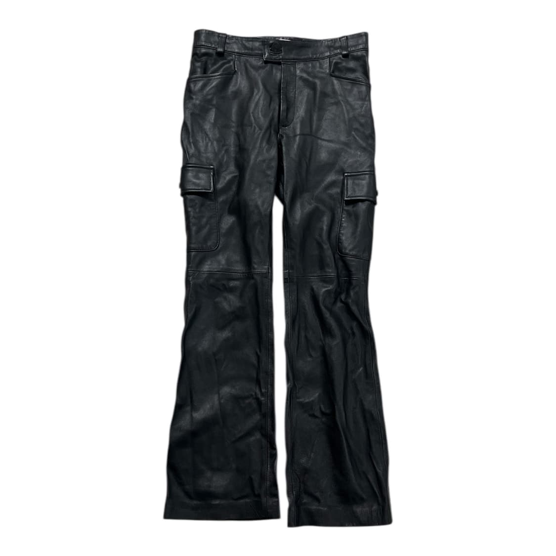 ayadz 아야즈 스튜디오 리얼레더 부츠컷 카고 팬츠 상품이미지1