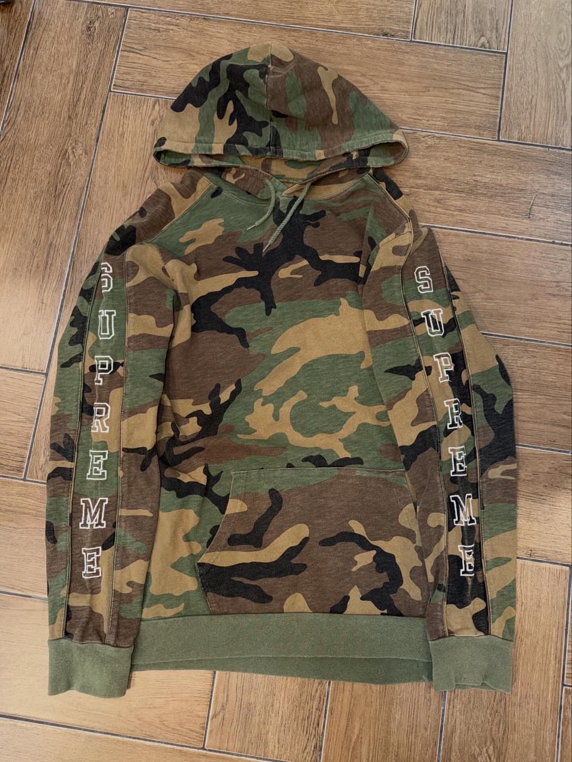 슈프림 사이드 로고 자수 카모 후드 롱슬리브  상품이미지10