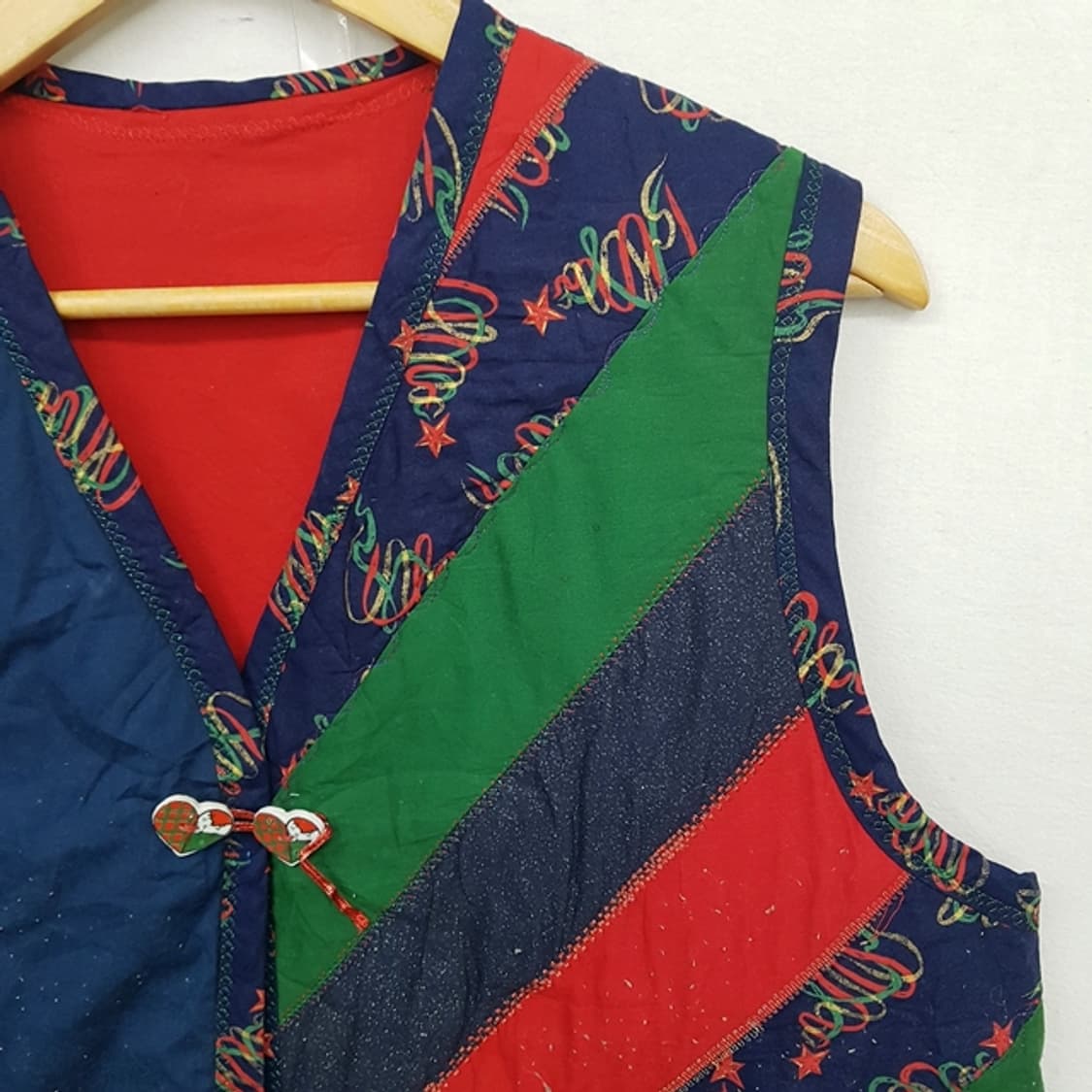 핸드메이드 크리스마스 패치워크 조끼 상품이미지3