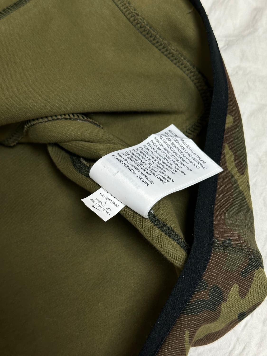 나이키  카모 테크플리스 후드 집업  라지 상품이미지7