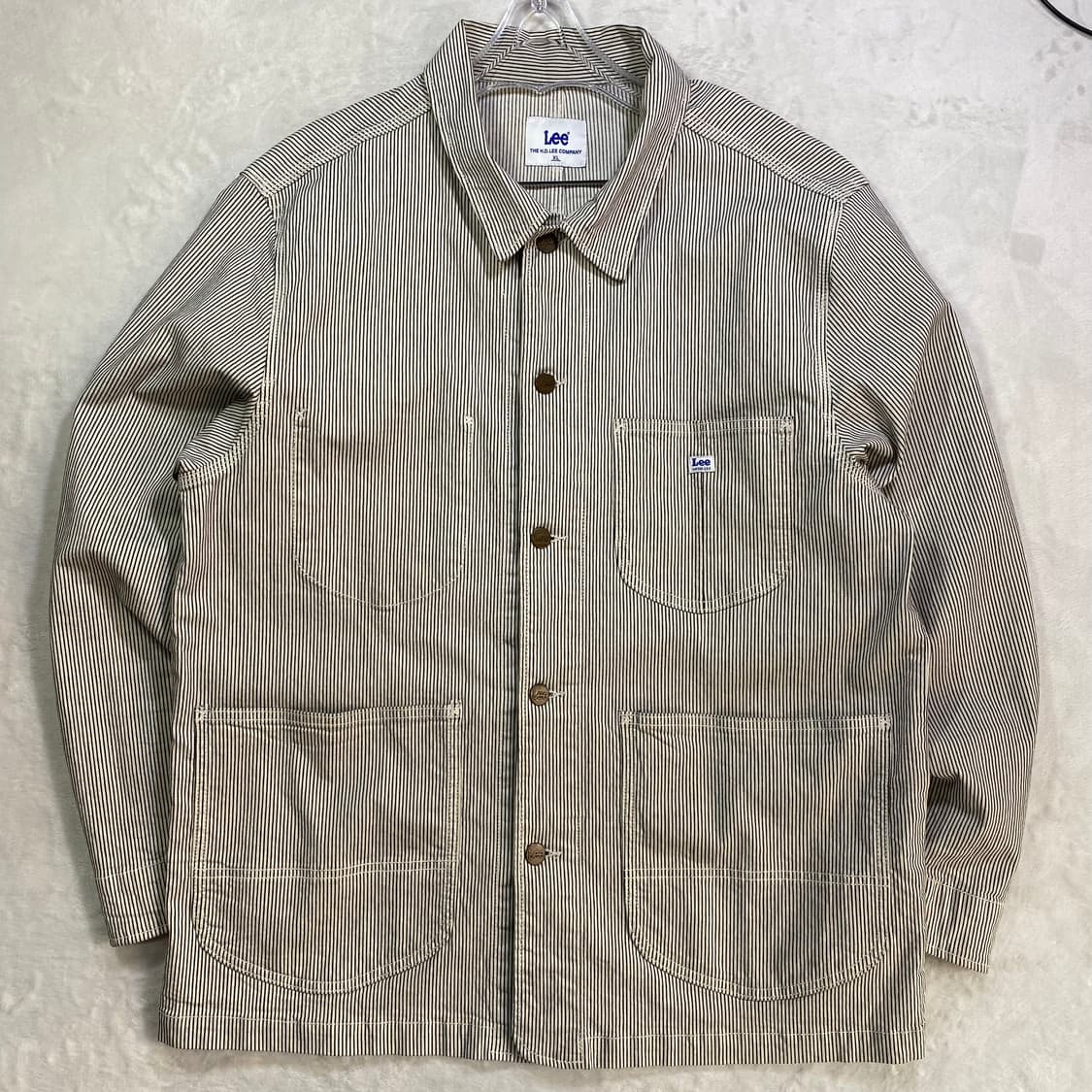 리 스트라이프 셔츠형 자켓 XL 상품이미지1