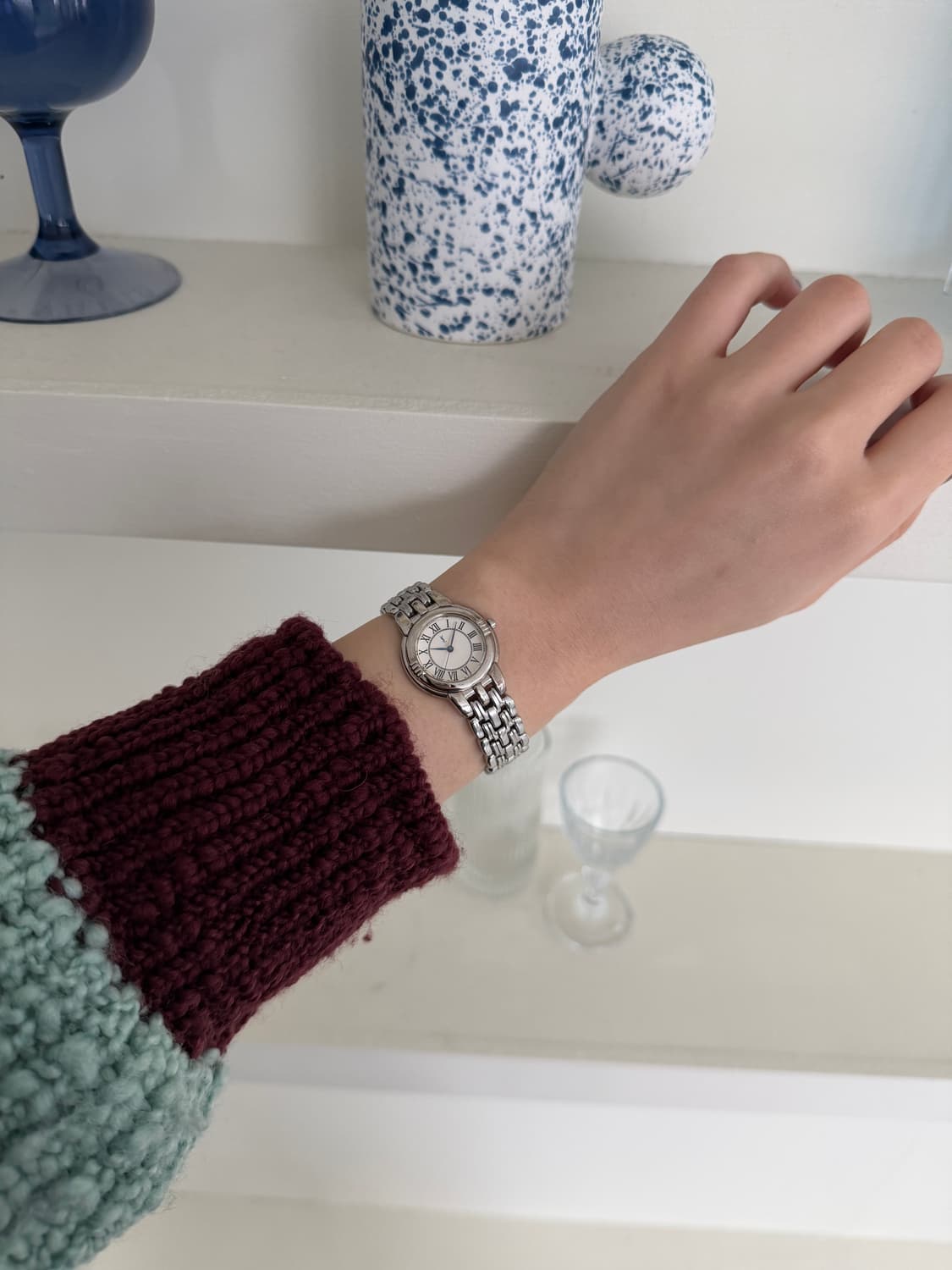 [YSL] Round blue hands metal watch 상품이미지5