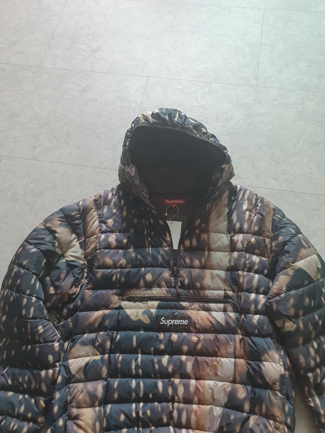 슈프림 마이크로 다운 하프 집 후드 풀오버 디어 xl 상품이미지4
