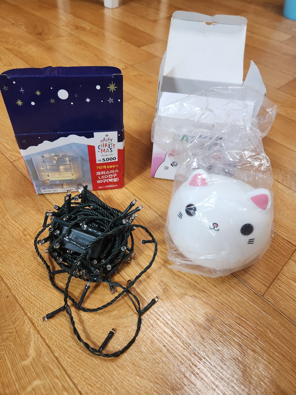 크리스마스 LED 전구 90구 + 고양이 실리콘 무드등 상품이미지1
