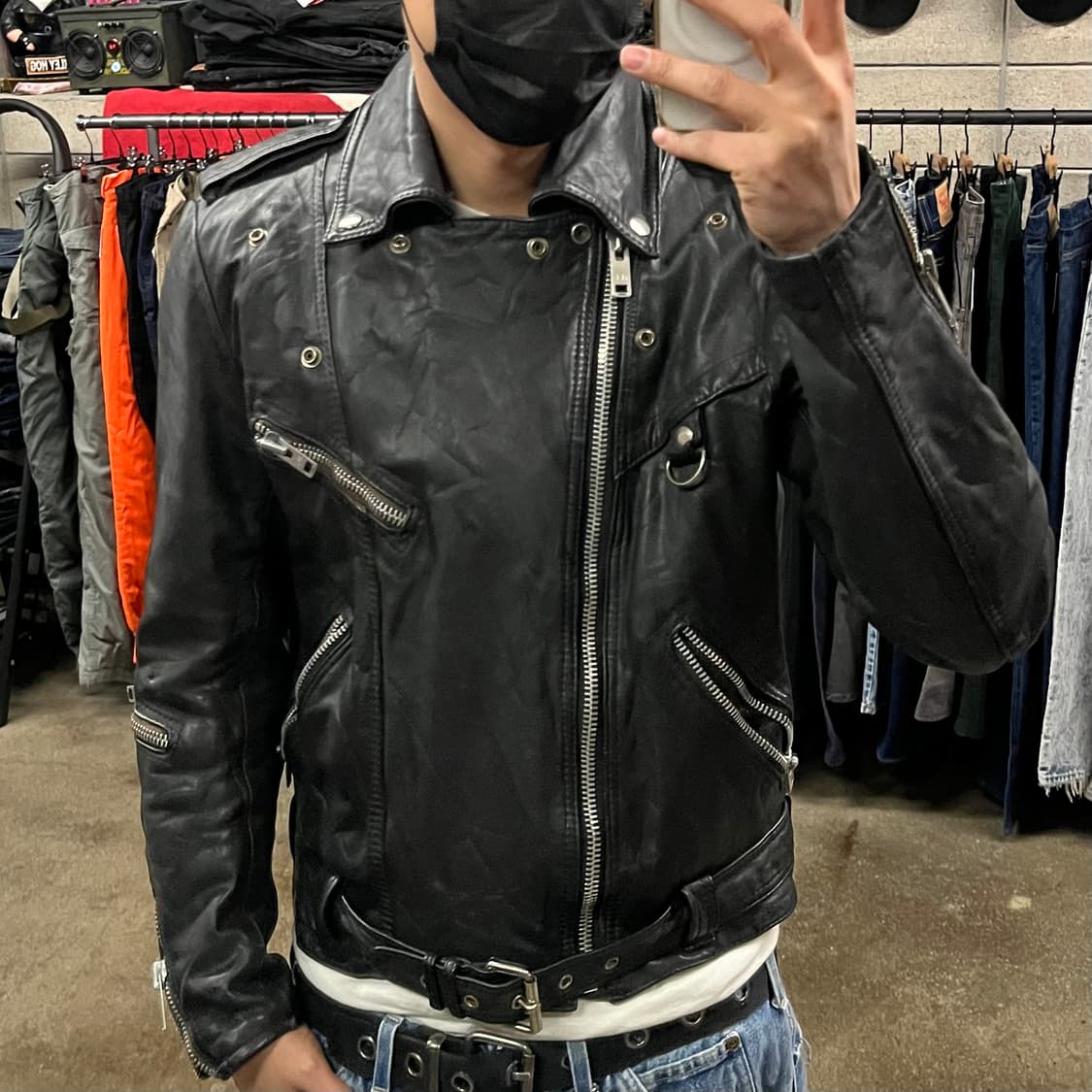 90s 빈티지 더블 라이더 자켓 (100-105) 상품이미지2