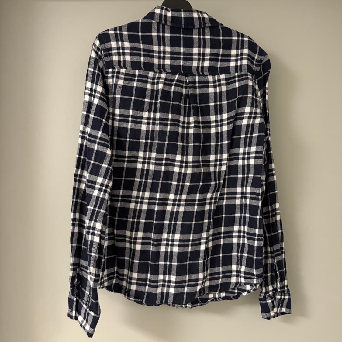 navy checked shirt M 상품이미지2