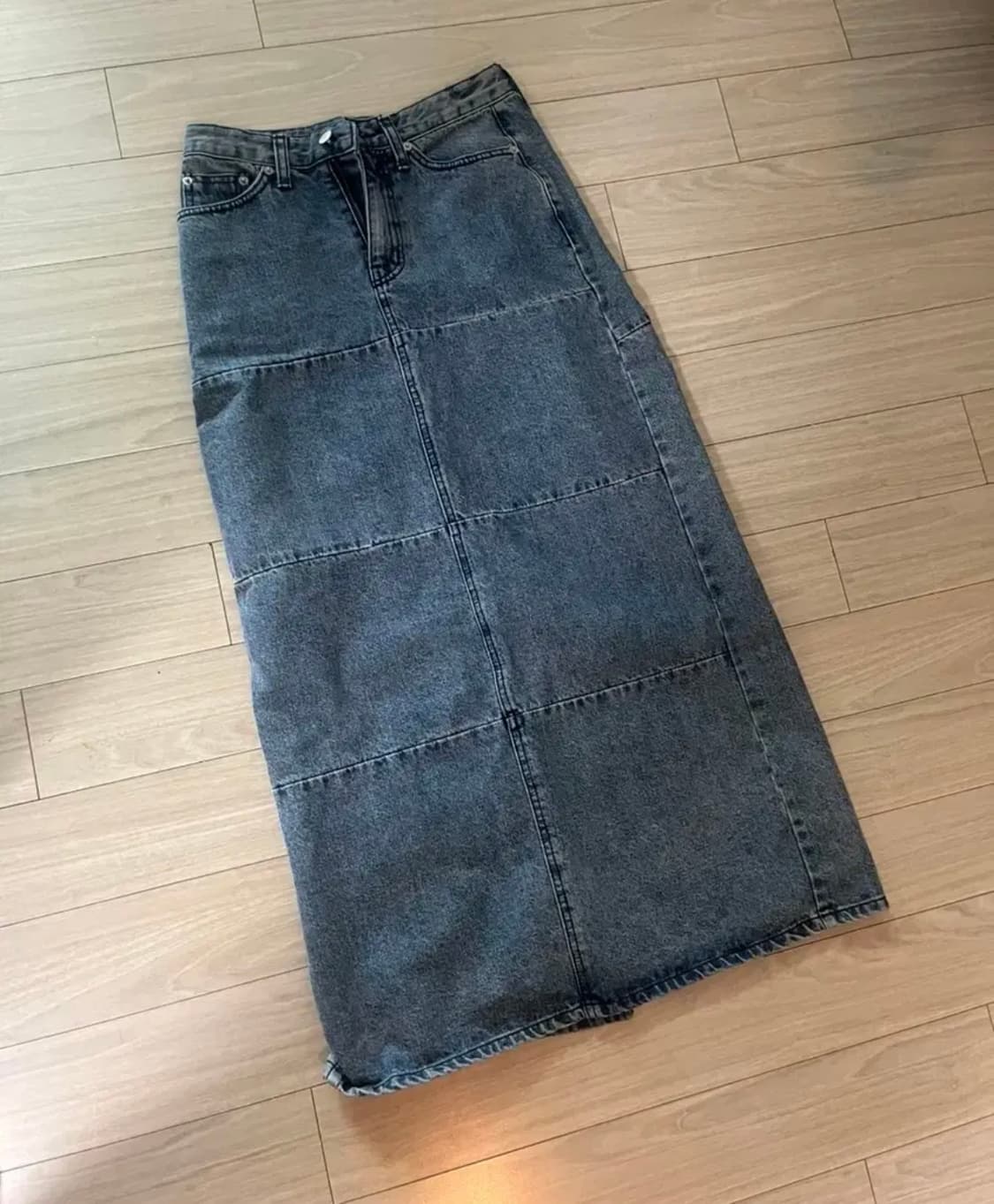 롱 데님스커트 청스커트 라룸 어텀 롱스커트 어리틀빗 매니크 상품이미지5