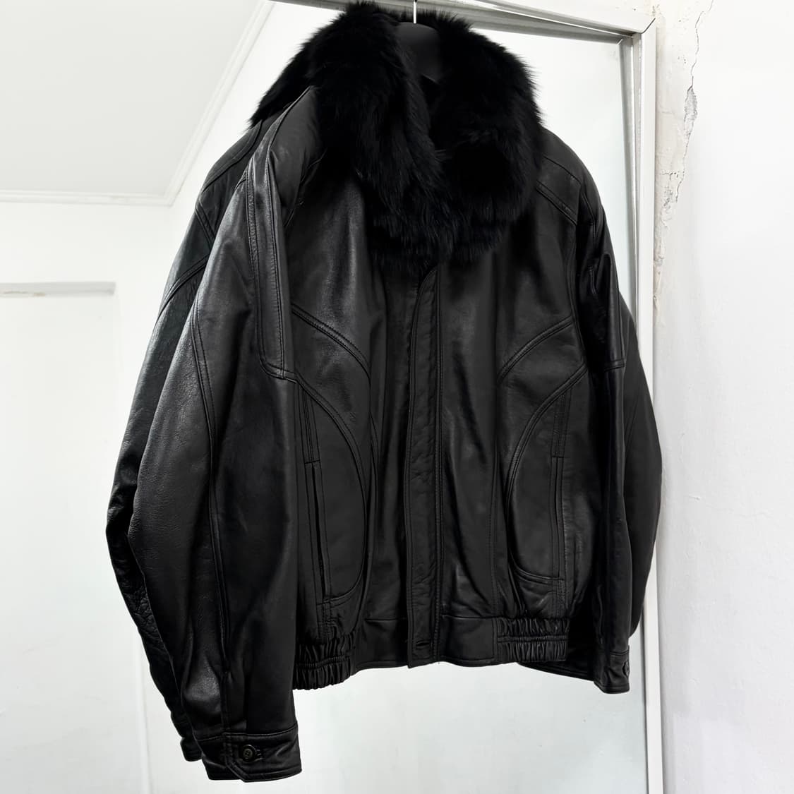 Fontelli 이태리 램스킨 퍼카라 봄버 자켓 상품이미지1