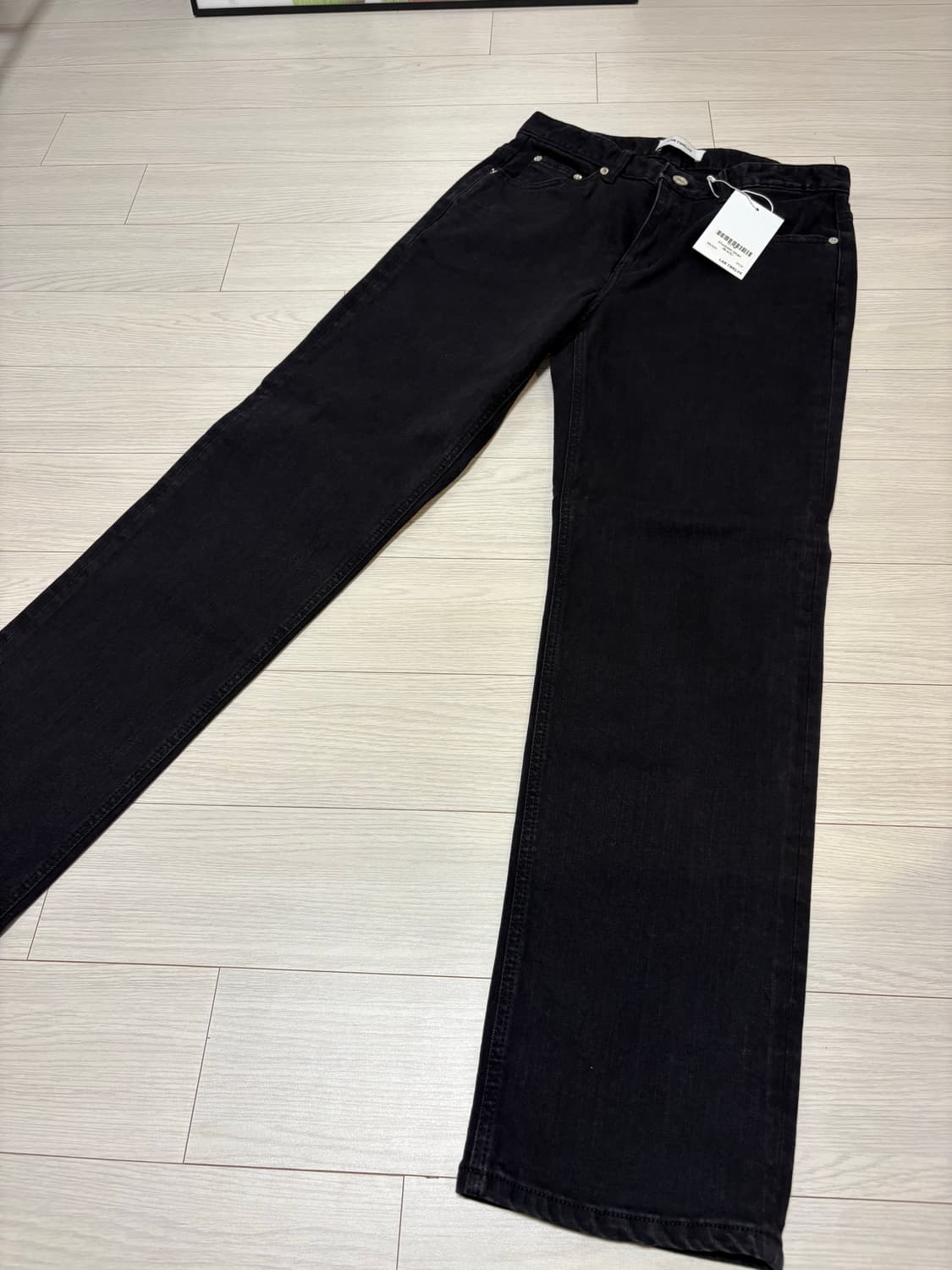 랩12 lab12 스탠다드 슬림 스트레이트 핏 블랙 데님 M사이즈(30) 상품이미지2
