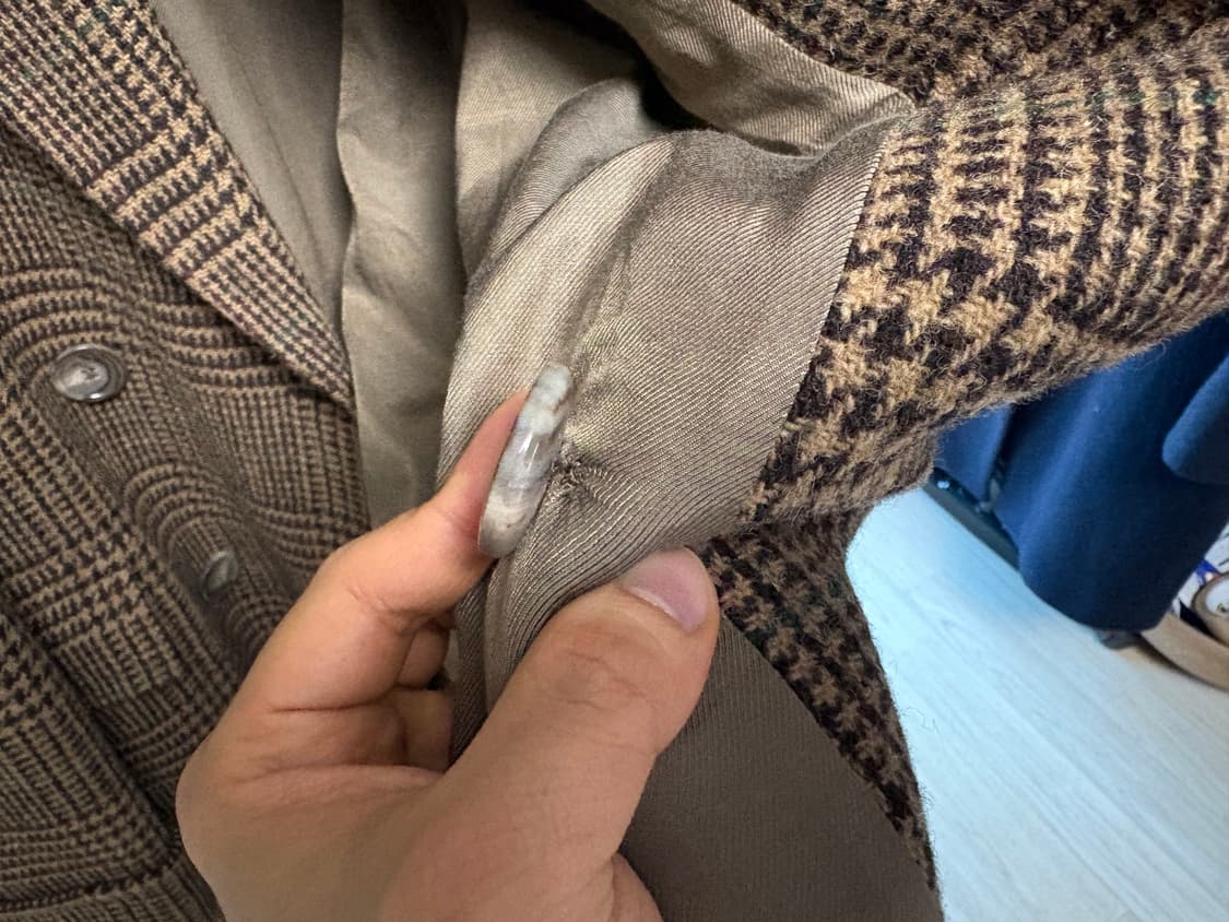 폴로 랄프로렌 글렌체크 더블 코트 S 상품이미지7