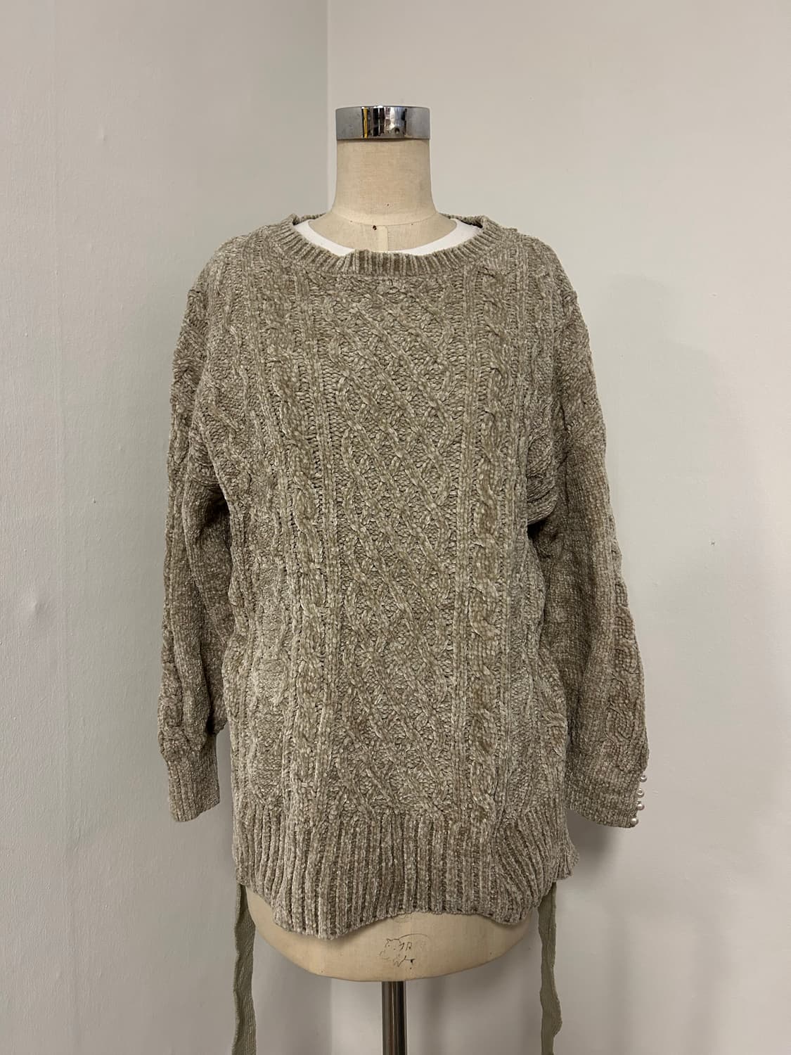 액시즈팜 케이블 진주장식 벨트 니트 상품이미지2