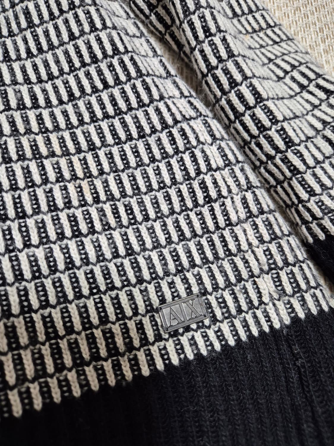 아르마니 익스체인지 하프넥 울 니트 반집업 패턴니트 라지 상품이미지6