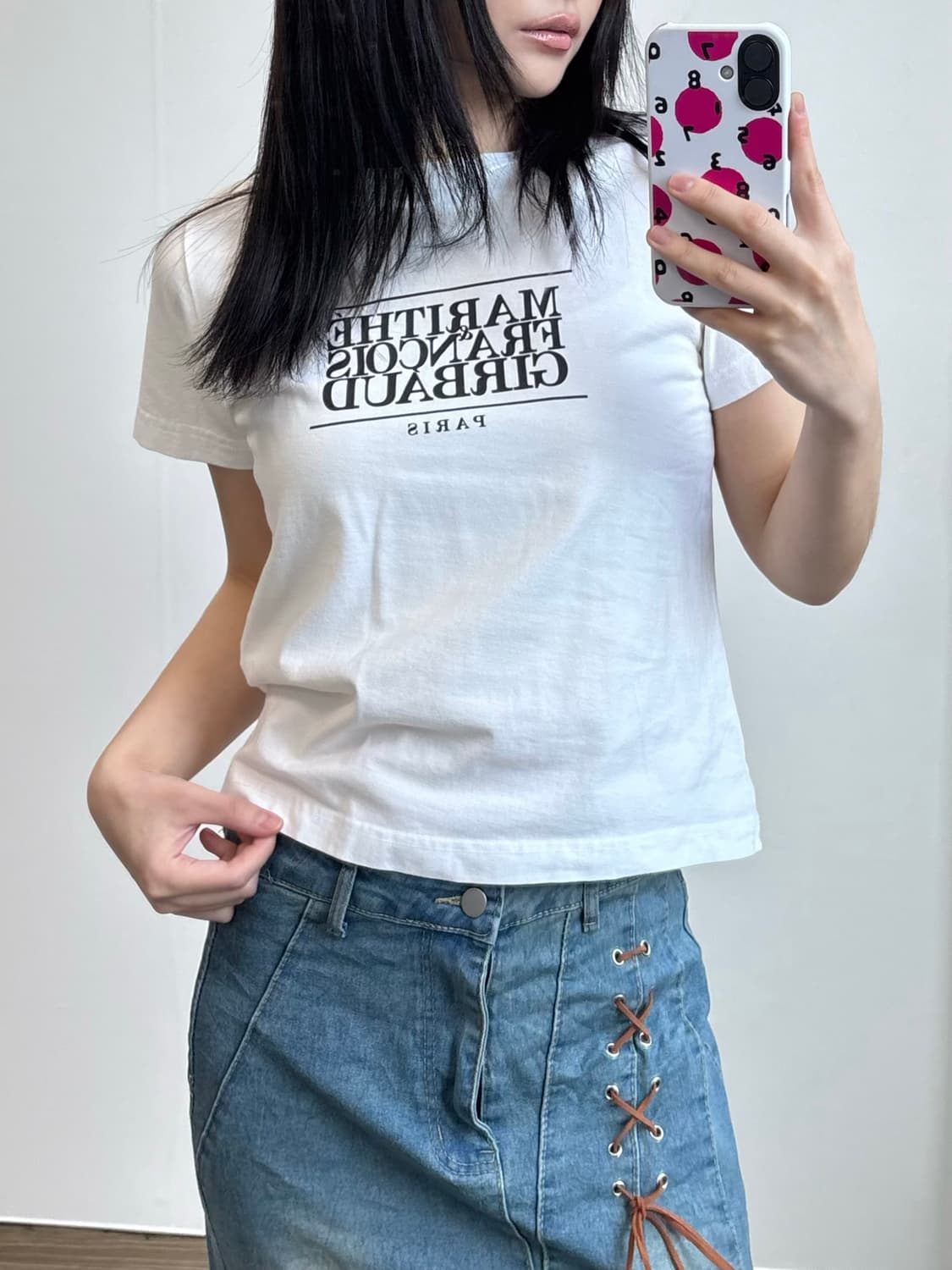 마리떼 크롭 반팔 티셔츠 상품이미지1