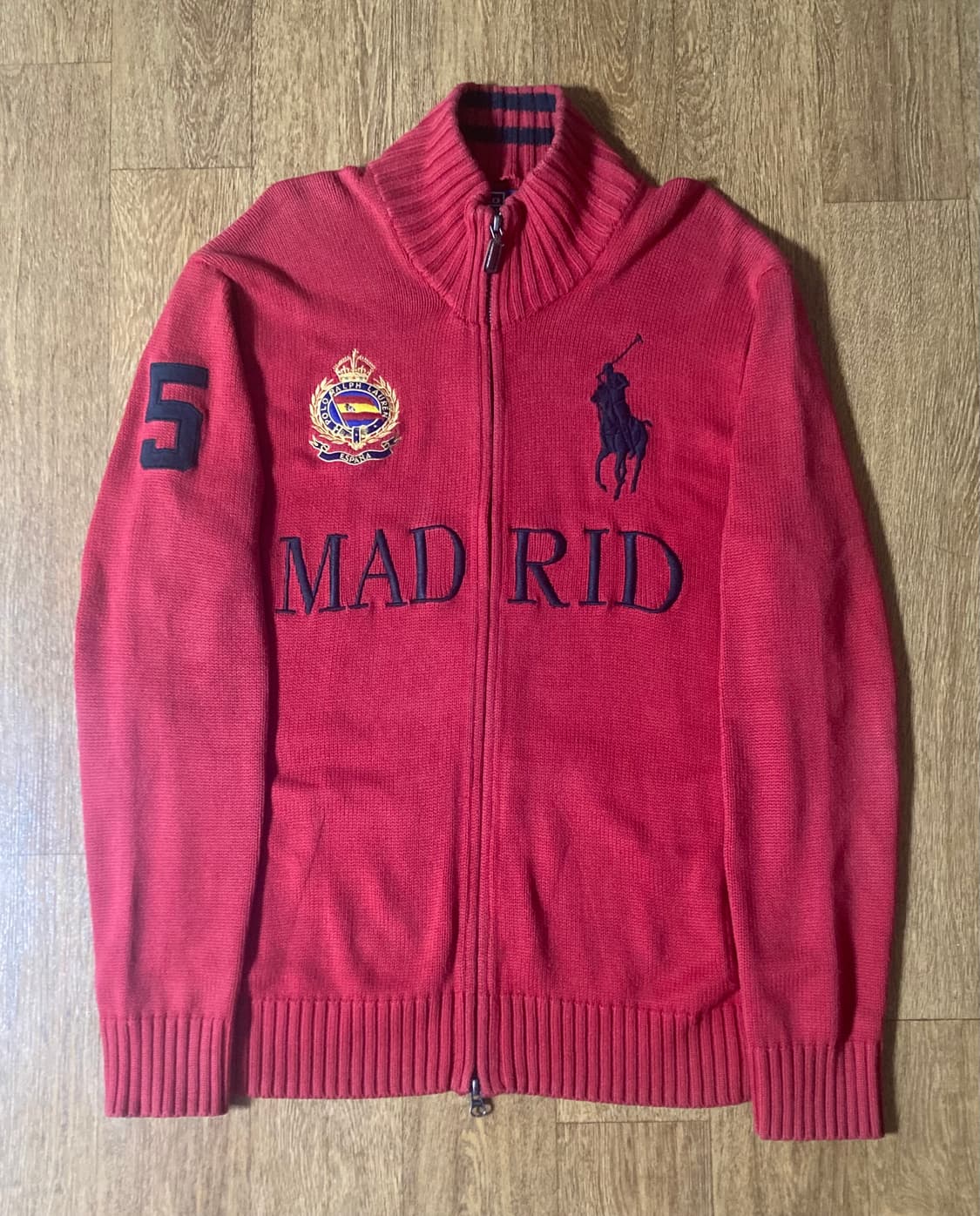 (희귀!!)폴로 빅포니 레드 니트집업 마드리드 에스파냐 상품이미지1