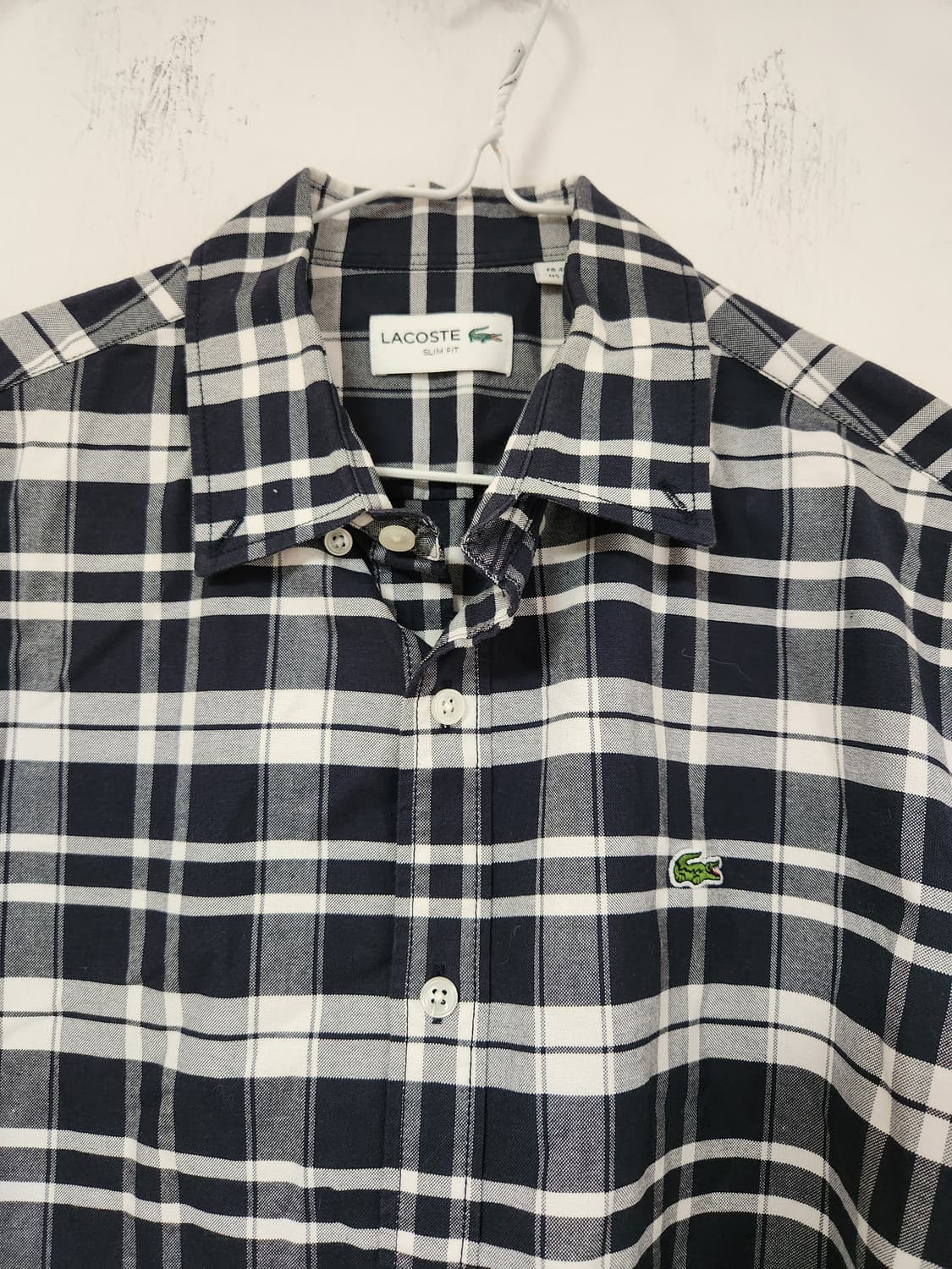 라코스테 네이비 체크 긴팔 셔츠100 상품이미지3
