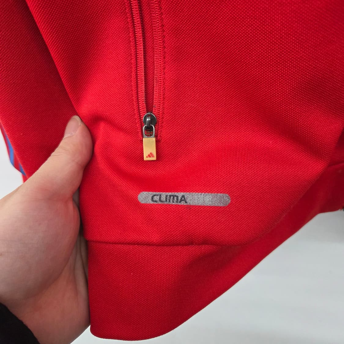 아디다스 삼선 트랙탑 레드 블루 배색 남XL 상품이미지5